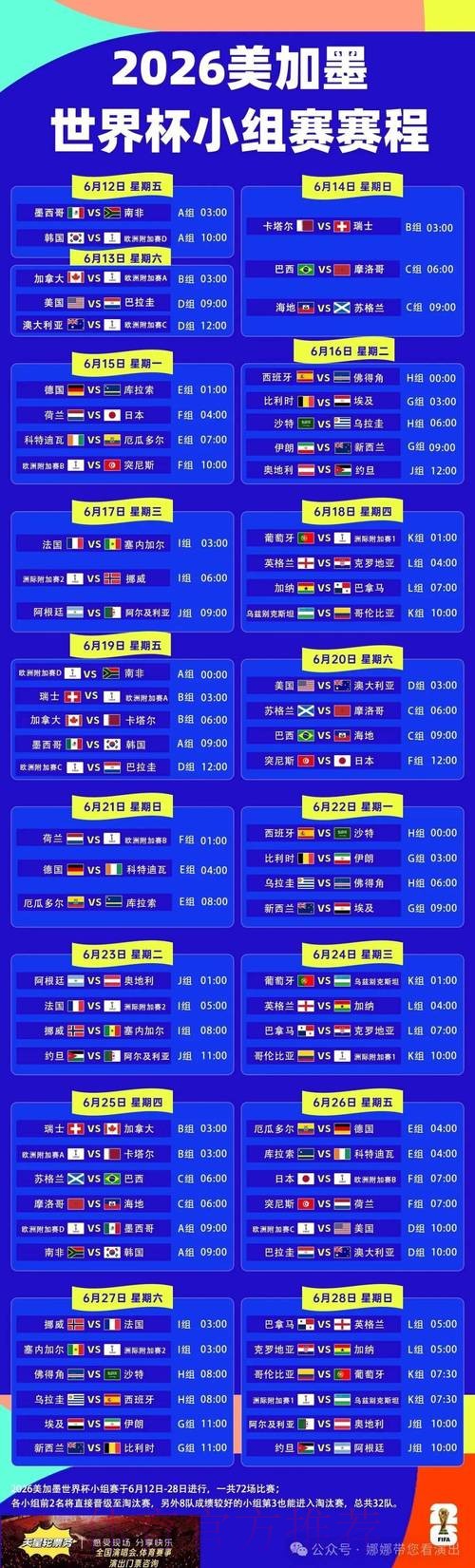 2026世界杯赛程详细安排比赛时间表怎么看 2026世界杯赛程详细安排比赛时间表怎么看